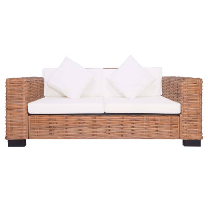 Ensemble De Canapés De Jardin 2 Pcs Avec Coussins Rotin Naturel
