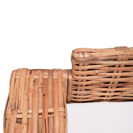 Ensemble De Canapés De Jardin 2 Pcs Avec Coussins Rotin Naturel