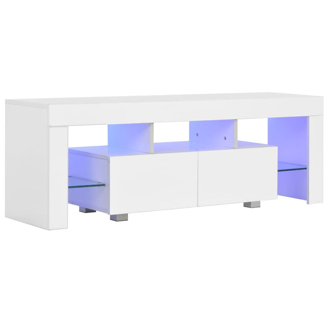 Meuble Tv Avec Lumière Led Brillant 130X35X45 Cm