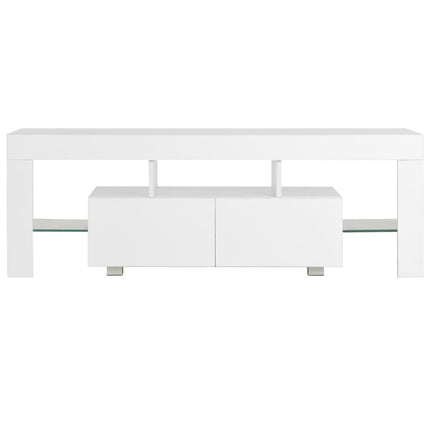 Meuble Tv Avec Lumière Led Brillant 130X35X45 Cm