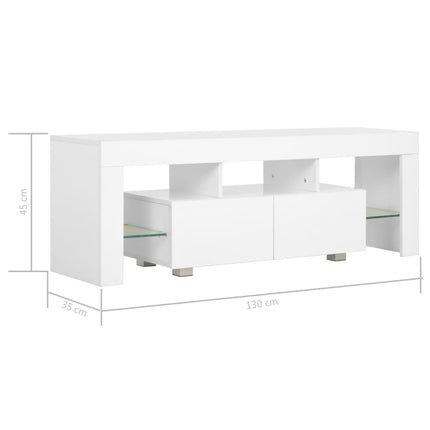 Meuble Tv Avec Lumière Led Brillant 130X35X45 Cm