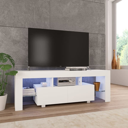Meuble Tv Avec Lumière Led Brillant 130X35X45 Cm