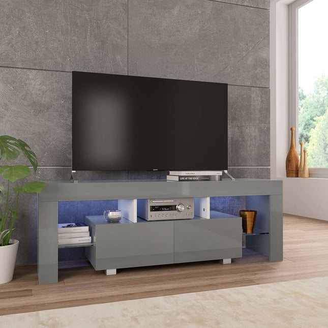 Meuble Tv Avec Lumière Led Brillant 130X35X45 Cm
