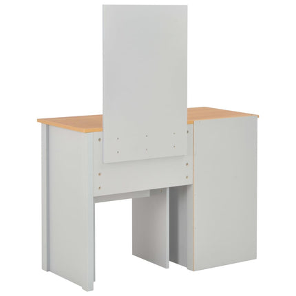 Coiffeuse Avec Miroir Et Tabouret Gris 104X45X131 Cm