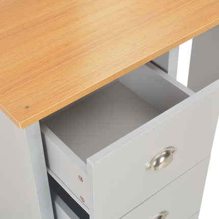 Coiffeuse Avec Miroir Et Tabouret Gris 104X45X131 Cm