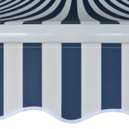 Auvent Pliable Manuel 600 Cm Bleu/Blanc