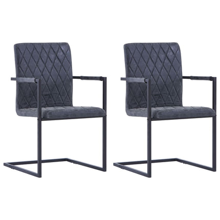 Chaises À Manger Cantilever Lot De 4 Marron Similicuir