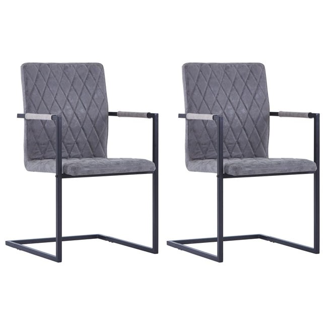 Chaises À Manger Cantilever Lot De 4 Marron Similicuir