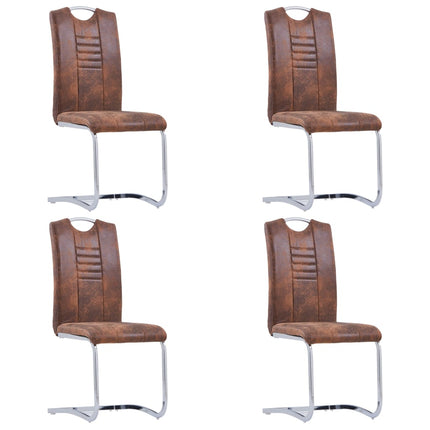 Chaises À Manger Cantilever Lot De 6 Similicuir Daim
