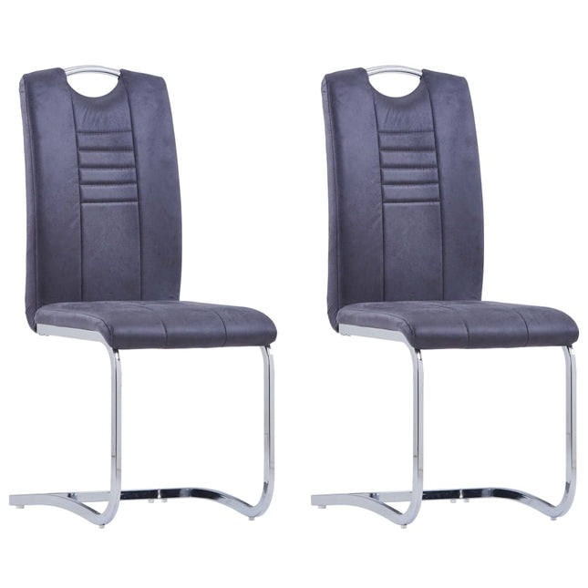 Chaises À Manger Cantilever Lot De 6 Similicuir Daim