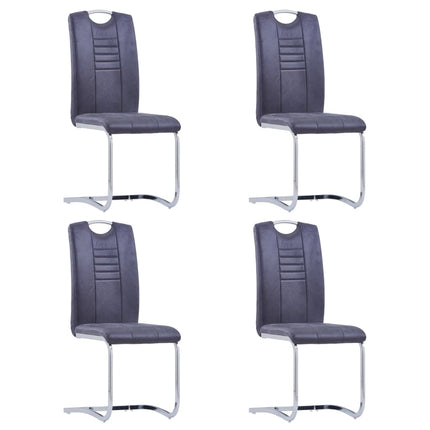 Chaises À Manger Cantilever Lot De 6 Similicuir Daim
