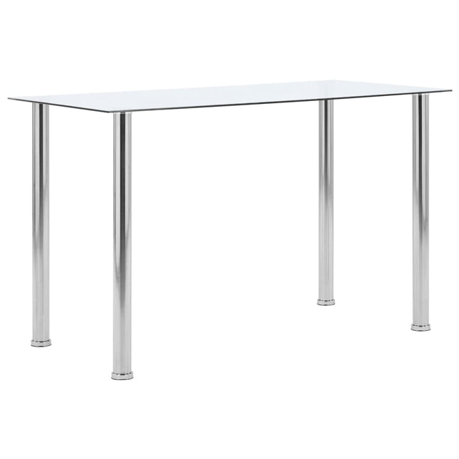 Table À Manger Transparent 120X60X75 Cm Verre Trempé