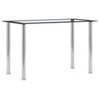 Table À Manger Noir Et Transparent 120X60X75 Cm Verre Trempé