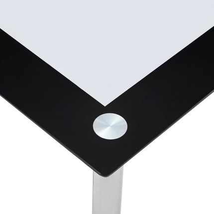 Table À Manger Noir Et Transparent 120X60X75 Cm Verre Trempé