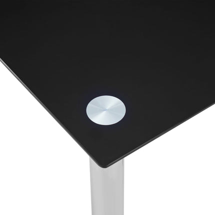 Table À Manger Noir Verre Trempé