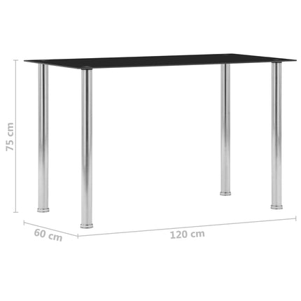 Table À Manger Noir Verre Trempé