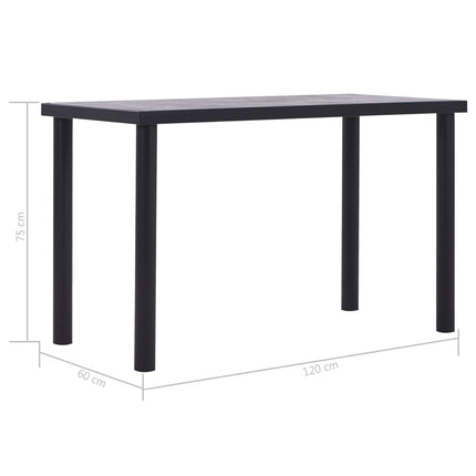 Table De Salle À Manger Noir Et Gris Béton Mdf