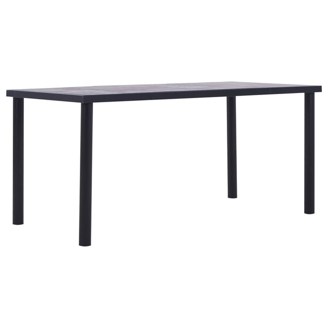 Table De Salle À Manger Noir Et Gris Béton Mdf