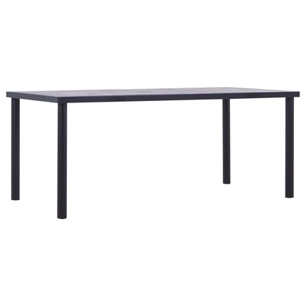 Table De Salle À Manger Noir Et Gris Béton Mdf