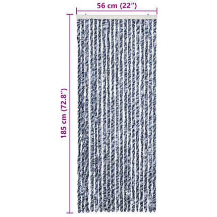 Moustiquaire Bleu Blanc Et Argenté Chenille Bleu/Blanc/Argenté