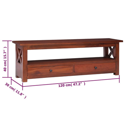Meuble Tv 120X30X40 Cm Bois D'acajou Massif