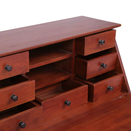 Bureau Secrétaire 78X42X103 Cm Bois D'acajou Massif