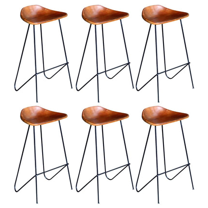 Chaises De Bar Lot De 2 Noir Et Cuir Véritable