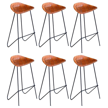 Chaises De Bar Lot De 2 Noir Et Cuir Véritable