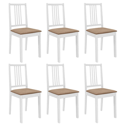Chaises À Manger Avec Coussins Lot De 4 Blanc Bois Solide