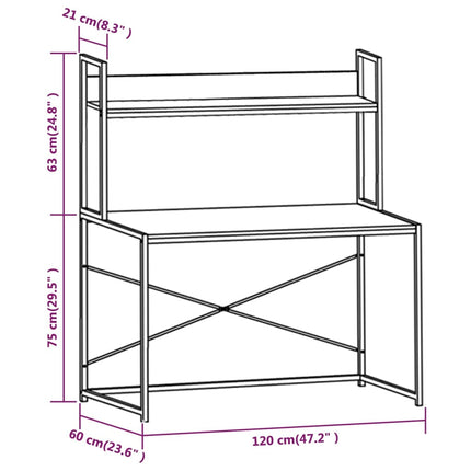 Bureau D'ordinateur 120 X 60 X 138 Cm