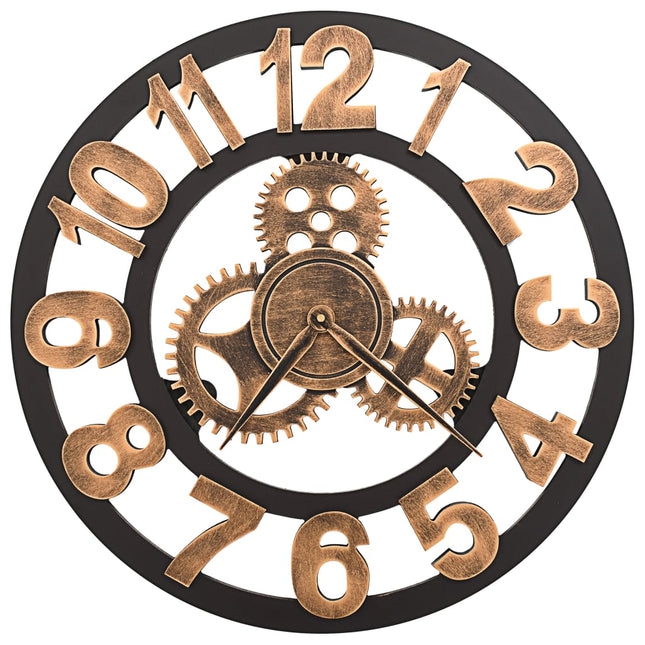 Horloge Murale Métal 58 Cm Doré Et Noir