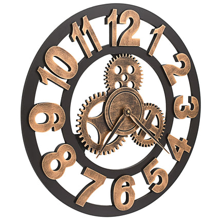 Horloge Murale Métal 58 Cm Doré Et Noir