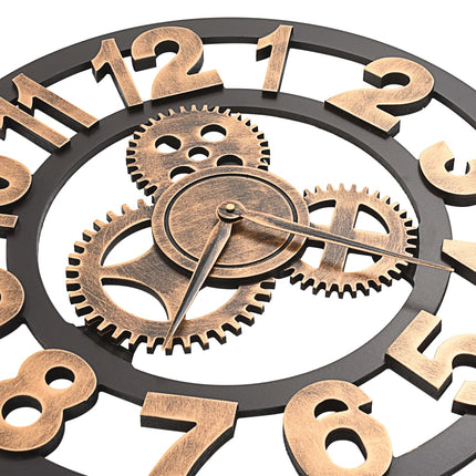 Horloge Murale Métal 58 Cm Doré Et Noir