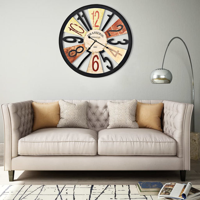 Horloge Murale Métal 60 Cm Multicolore