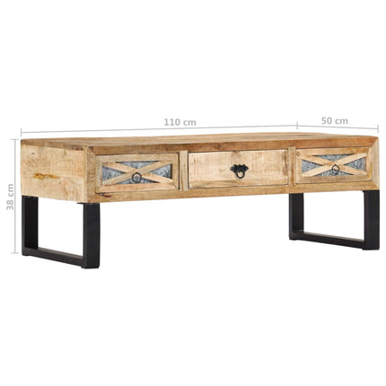 Table Basse 110X50X38 Cm Bois De Manguier Massif