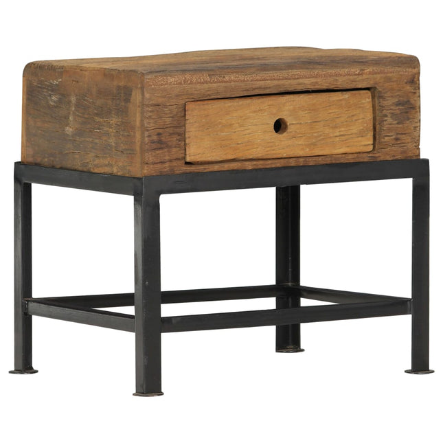 Table De Chevet 40 X 35 X 40 Cm Bois De Récupération Massif