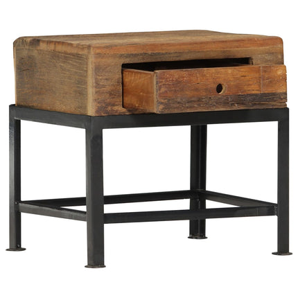 Table De Chevet 40 X 35 X 40 Cm Bois De Récupération Massif