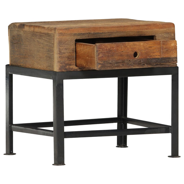 Table De Chevet 40 X 35 X 40 Cm Bois De Récupération Massif