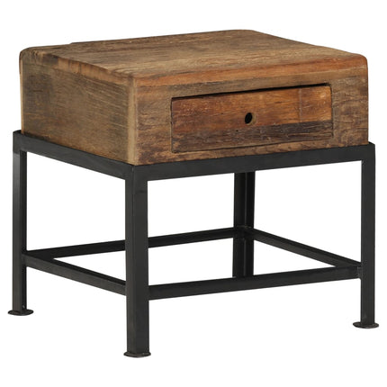 Table De Chevet 40 X 35 X 40 Cm Bois De Récupération Massif