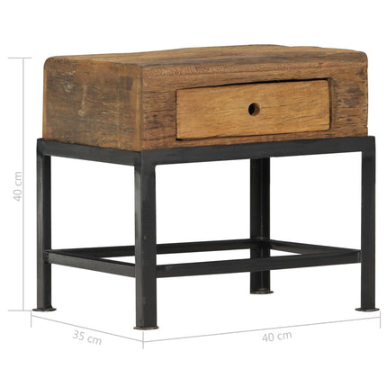 Table De Chevet 40 X 35 X 40 Cm Bois De Récupération Massif