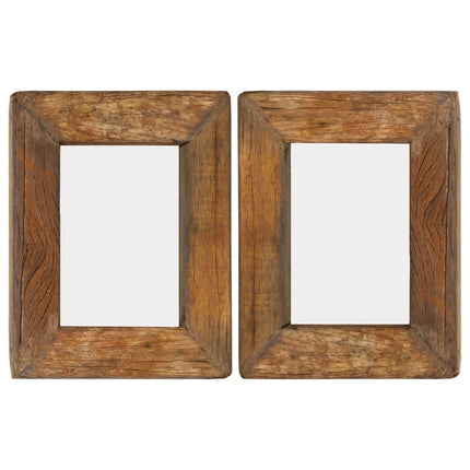 Cadres Photo 2 Pcs 23X28Cm Bois De Récupération Solide Et Verre