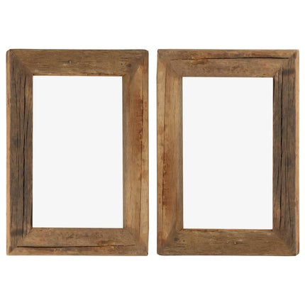 Cadres Photo 2 Pcs 23X28Cm Bois De Récupération Solide Et Verre
