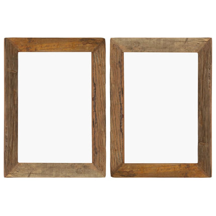 Cadres Photo 2 Pcs 23X28Cm Bois De Récupération Solide Et Verre