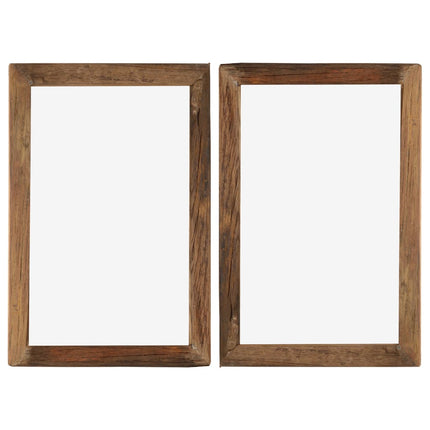 Cadres Photo 2 Pcs 23X28Cm Bois De Récupération Solide Et Verre