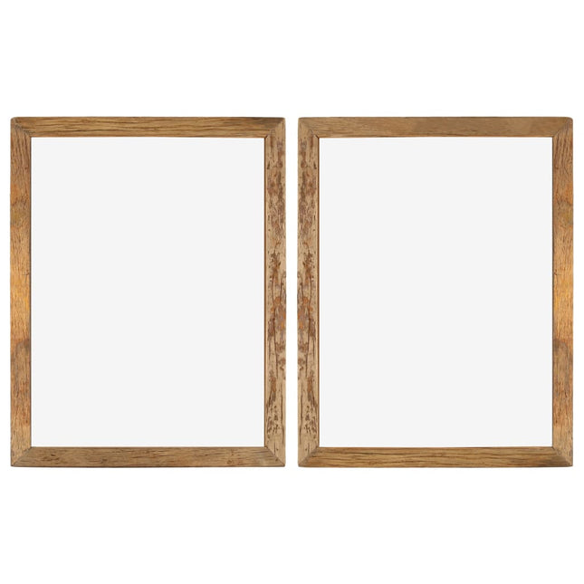 Cadres Photo 2 Pcs 23X28Cm Bois De Récupération Solide Et Verre