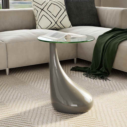 Table Basse Avec Dessus De Table En Verre Rond Brillant