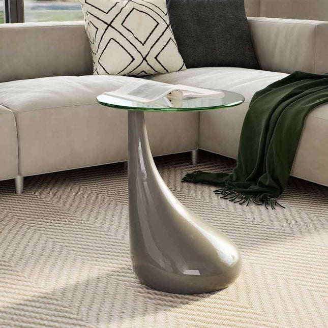 Table Basse Avec Dessus De Table En Verre Rond Brillant