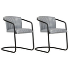 Chaises À Manger Lot De 2 Brun Roux Cuir Véritable