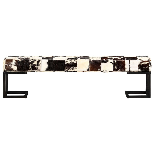 Banc 160 Cm Patchwork Cuir Véritable De Chèvre
