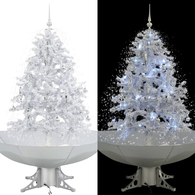 Arbre De Noël Neigeux Avec Base De Parapluie 75 Cm Blanc